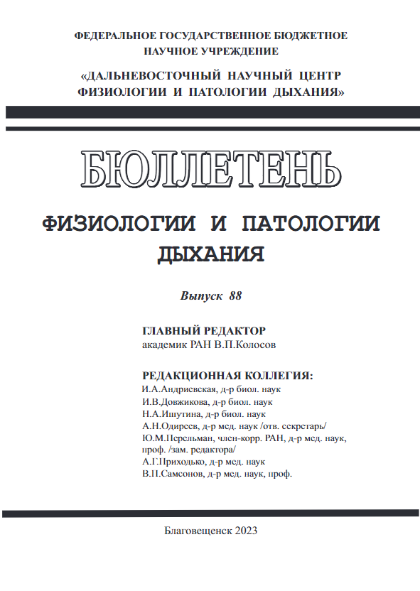 БЮЛЛЕТЕНЬ ФИЗИОЛОГИИ И ПАТОЛОГИИ ДЫХАНИЯ