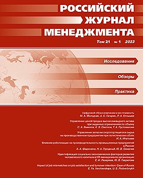 РОССИЙСКИЙ ЖУРНАЛ МЕНЕДЖМЕНТА